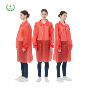 Çin ucuz tek kullanımlık beyaz snap düğmesi lab coat erkekler için ucuz iş üniformaları