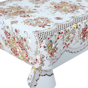 Nappe de luxe imprimée en <span class=keywords><strong>PVC</strong></span>, lin imperméable, nappes pour tables de décoration, pour cheminée en bois, nappe de fabrication de Yiwu - Product Image 3