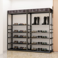 Présentoir de magasin de perruques en cheveux moderne personnalisé Présentoir de magasin de perruque de beauté mural à plusieurs niveaux pour boutique de vente au détail