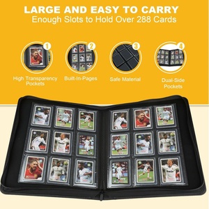 Carpeta Personalizada de Cuero PU Negro para Tarjetas Deportivas con 9 Bolsillos (9 pulgadas) y Páginas Interiores de PP, Muestra Disponible, Solo para el Transporte de Acrílicos - Product Image 3