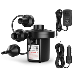 Bomba de Aire Eléctrica con 3 Boquillas, 110V AC/12V DC, Portátil, Inflador y Desinflador Rápido, Perfecto para Inflables - Product Image 1