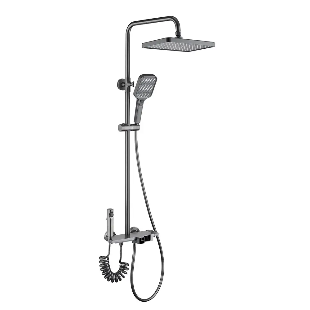 현대 디지털 욕조 샤워 세트 황동 욕실 샤워 냉온수 혼합 수도꼭지 세트 조정 가능한 온도 조절기 수도꼭지 샤워 세트