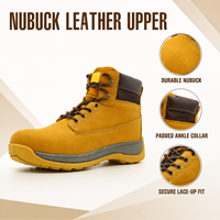 Bottes de sécurité à embout d'acier EN ISO 20345 S1P, mi-hautes, résistantes à la perforation, en cuir nubuck, pour le travail industriel en usine