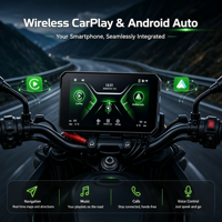 Bestsonic 5 inci Navigasi Motor Nirkabel panggilan bebas genggam streaming musik CarPlay & Android Auto Layar yang Dibuat untuk Pengendara