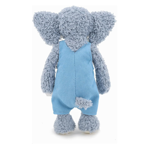 En vrac 13 pouces de long nez rabat oreilles doux blanc ivoire éléphant jouet avec tenue bleue enfants jouer Animal personnalisé coton peluche éléphant - Product Image 2