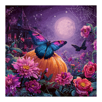 CHENISTORY Peinture par numéros DIY, thème Halloween : Citrouille et Papillon, Peinture acrylique à colorier par numéros pour adultes, Cadeau DIY