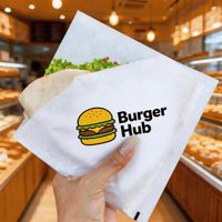 Sacs sulfurisés écologiques pour beignets, pain pita, imprimé sur mesure, emballage alimentaire pour restaurant, boulangerie, chariot, fournitures