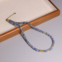 Collier en acier inoxydable étanche avec pierres naturelles Abacus 2*6MM et pierres précieuses roses, vente chaude