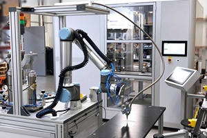 Robot collaboratif multifonctionnel UR Cobot UR5e, robot collaboratif à 6 axes avec pince Onrobot, bras robotique pour l'assemblage - Product Image 1