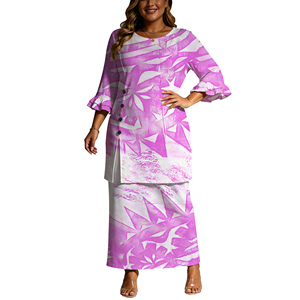 Summer New Design Tie-dye <b>Women</b> O-Neck Floor-Length Eco-Friendly <b>Vintage</b> Tribal Design Print <b>Dress</b> Casual Plus Size Puletasi Set - Product Image 1