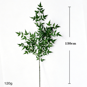 Feuilles de Nandina mates, fausses feuilles, feuilles d'érable hautement réalistes, branche ornementale de jardin, simulation de feuilles d'automne, vente en gros - Product Image 6