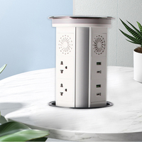 Enchufe Universal Inteligente con Wifi, Motorizado, Retráctil, con Puerto USB-C y Carga Inalámbrica, IP65, Negro, 16A, para Hogar y Oficina
