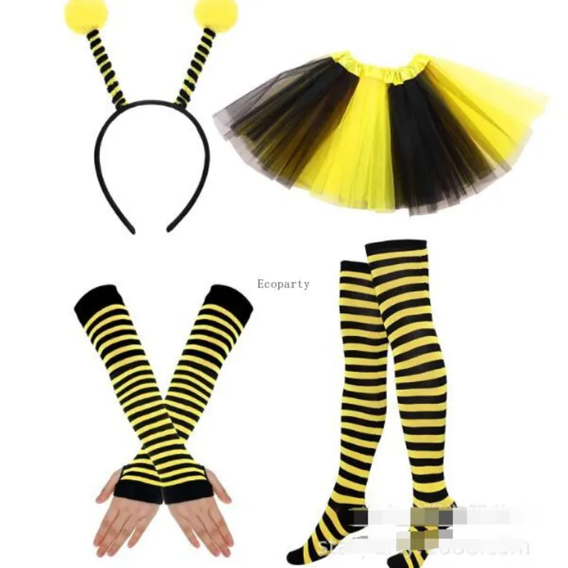 Set di accessori per costumi d'ape per bambini adulti, Antenna per Bopper, gonna Tutu per Costume da Halloween, festa delle api, Cosplay