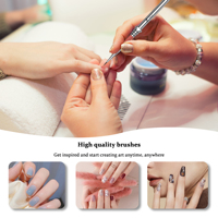 Kit de manucure brosse à ongles acrylique en Nylon professionnel de haute qualité brosse à ongles en métal de bureau antiadhésive personnalisée Ombre ovale ronde