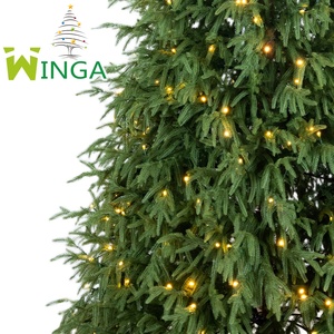 Árbol de Navidad Artificial Preiluminado, Material PE Ecológico, Forma Cónica, Luces LED Opcionales, Base de Plástico Resistente, Fácil Montaje - Product Image 3