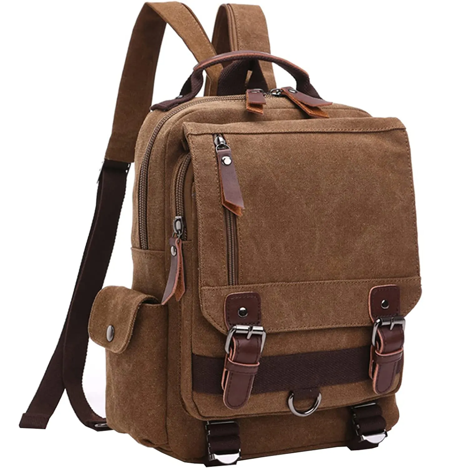 Fashion Multifunctional Canvas Cross Body Messenger Bag Shoulder Sling Backpack Travel Rucksack