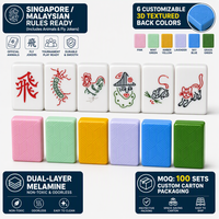 Zunbao Singapur-Version Melamin-Mahjong-Set mit 40-mm-Steinen und PVC-Farbbox-Verpackung, anpassbar