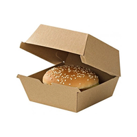 Boîte de Hamburger personnalisée en papier Kraft, grande taille, collation brune, poulet frit
