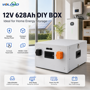 Batería VOLOND 12V 628Ah 7kWh, Kit de Caja Apilable para Sistemas Solares/RV, BMS de 300A, Barra Colectora Flexible de Acero, 4 Celdas - Product Image 4