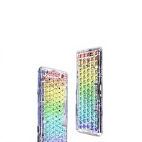 Clavier mécanique personnalisé F81 USB sans fil pour connectivité triple mode, rétroéclairage RVB, ABS transparent, pour filles, ordinateur portable, bureau
