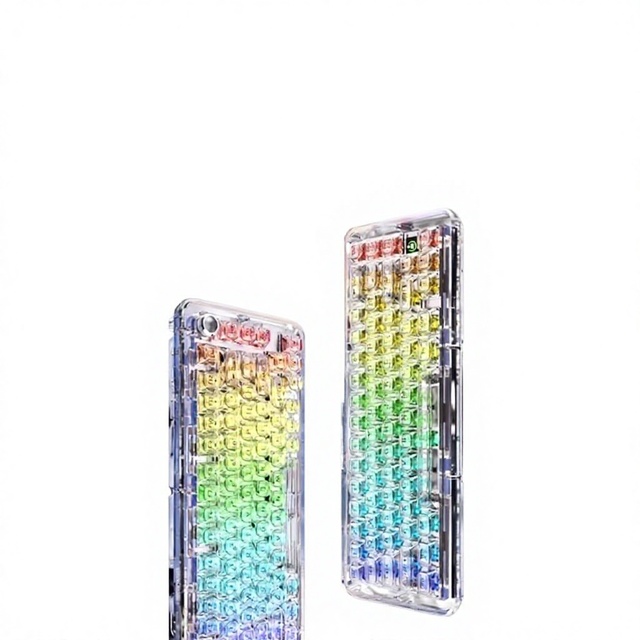 F81 Custom Mechanical Keyboard USB Wireless for Triple-Mode Connectivity RGB Backlit Transparent ABS Girls Laptop Office