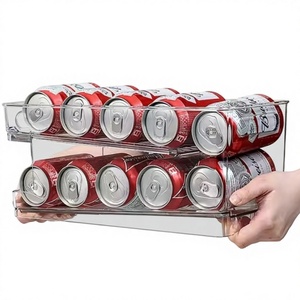 Factory <b>Clear</b> Plastic Multifunction Environment-friendly Beer Beverage Soda Rolling Can Dispenser Canned Food Holder Storage - Product Image 1