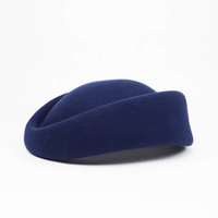 A102101 100% Gorro de fieltro de lana Gorro de boina de mujer de alta calidad Sombrero de invierno de moda retro británico Sombrero formal