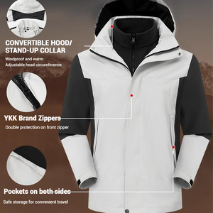 Biểu Tượng Tùy Chỉnh Người Đàn Ông Của Ba-Trong Một Không Thấm Nước Windproof Tất Cả Các Thời Tiết Thể Thao Ngoài Trời Áo Khoác Ấm Dày Cho Mùa Thu Mùa Đông Leo Núi - Product Image 5