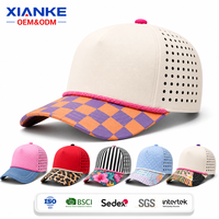 Casquettes de golf X&K brodées au laser avec broderie structurée, sur mesure, imperméables, à visière imprimée, anti-humidité, casquette professionnelle de type trucker