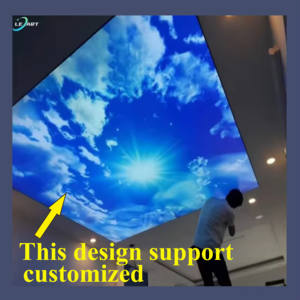 Materiales de Acabado Interior, Techo Tensado con Impresión UV 3D de <span class=keywords><strong>Cielo</strong></span> Azul con Nubes Blancas, Paneles de Yeso Suspendidos - Product Image 2