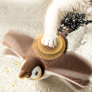 Giocattolo Interattivo in Peluche per Gatti con Squittio, Ricaricabile Tramite USB, Uccellino Passero che Cinguetta con Ali che Sbattono Automaticamente - Product Image 6