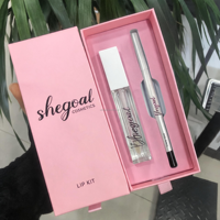 Gloss à lèvres végan sûr, logo personnalisé imprimé sur l'emballage extérieur, rendu du logo gratuit, choix de plusieurs couleurs