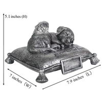 Torche dorée Boîte de cendres de pierre tombale pour animaux de compagnie de style chinois transfrontalier personnalisé Laser UV mémorial de chien en résine personnalisé