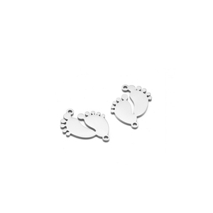 Breloques Adorables et Économiques en Acier Inoxydable Poli Miroir Plaqué Or 18K en Forme de Pieds de Bébé pour la Fabrication de Bijoux DIY en Gros - Product Image 3