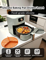 Tapis de cuisson en silicone personnalisé avec logo pour friteuse à air, réutilisable, 3 compartiments, résistant à la chaleur, sans danger pour les aliments