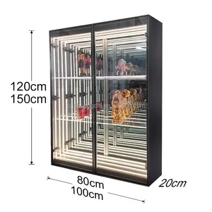 2024 New Best-selling Decorative Storage Dual-purpose Abyss Mirror Light Display Case Cabinet