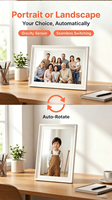 Cadre de calendrier numérique 21,5 pouces avec écran tactile, horloge WIFI, prise en charge MP4 - Compatible avec les applications Frameo/Whale Framely/Fotocube