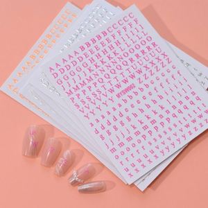 12 Colores, Pegatinas para <span class=keywords><strong>Uñas</strong></span> con Letras de 8*10cm, Calcomanías Transferibles, Decoraciones de <span class=keywords><strong>Uñas</strong></span> de Neón DIY, Manicura, Deslizadores 3D para Salón - Product Image 1