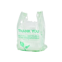 Sacs de courses en plastique jetables personnalisés en HDPE LDPE, sacs de transport en plastique avec logo imprimé « Merci » pour les magasins de détail