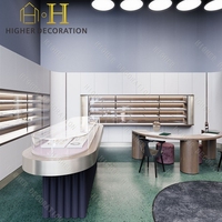 Vitrine de présentation de bijoux de luxe moderne en verre pour showroom, vitrine de magasin de bijoux, design d'intérieur
