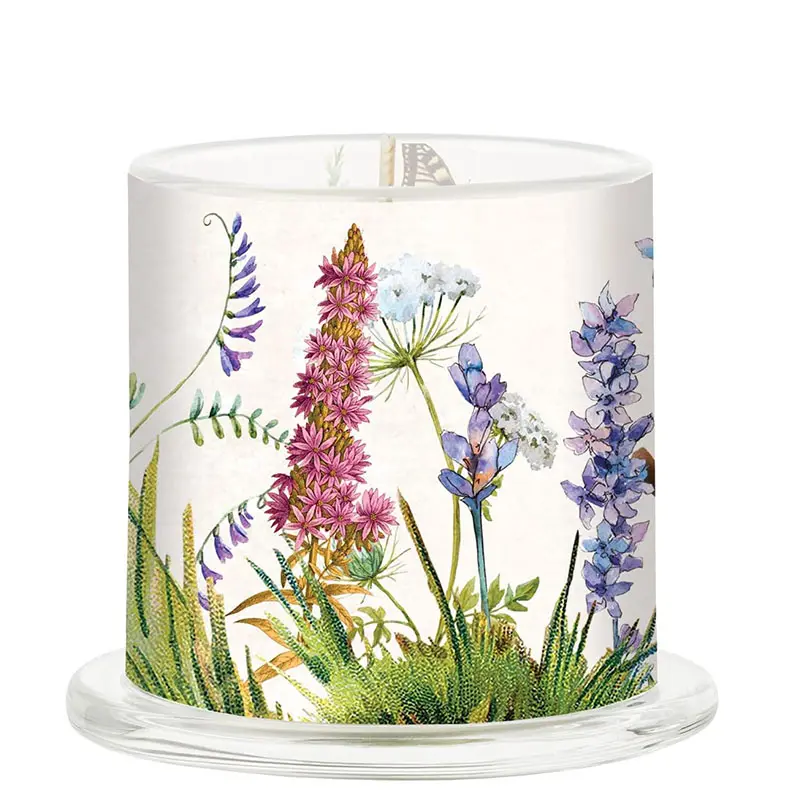 17 oz Floral Printed Glass Candle Holder 8.5 oz Empty Glass Cloche Candle Jar for Candle Making