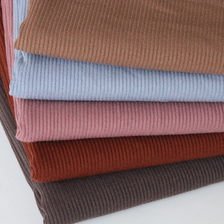 2388 # Традиционный производитель 75% поли, 20% вискоза и 5% спандекс эластичная трикотажная ткань в рубчик для зимы