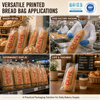 Sac à pain micro-perforé pour boulangerie, en PE, alimentaire, anti-humidité, pour une conservation optimale, personnalisable