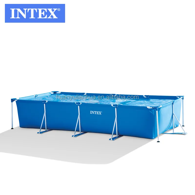 INTEX 28273 4.50m x 2.20m x 84cm yüzme havuzu metal çerçeve dikdörtgen aile havuzu