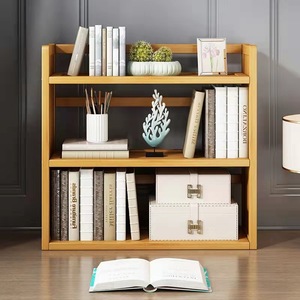Modern Minimalist Bamboo Bookshelf 3 Tier Standing Storage Rack For Living Room <b>Desktop</b> Organizing <b>Shelf</b> - Product Image 3