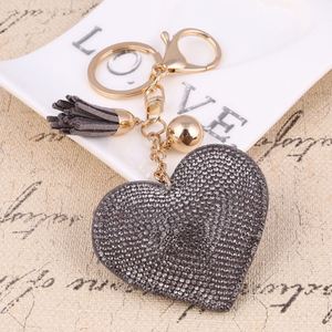 New Design Bohemian Heart Keychain Leather Tassel Gold <b>Key</b> Holder Metal Crystal <b>Key</b> <b>Chain</b> Keyring Charm Bag Auto Pendants - Product Image 4