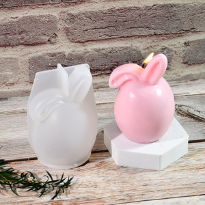 Diy Drip Glue Mold Easter Bunny Candle Silicone Mold Cute Bunny <b>Egg</b> Folding Ear Rabbit Plaster Aromatherapy Decoration - Product Image 3