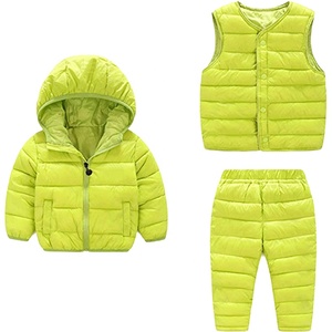 Veste habit de neige matelassé pour garçon <span class=keywords><strong>Gilet</strong></span> et pantalon 3 pièces Costumes chauds d'hiver Vestes pour bébé fille - Product Image 5