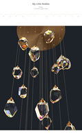 Lustre en cristal long, lustre en spirale, éclairage pour la maison et l'hôtel, lumières LED en cristal K9 pour escaliers, lampes suspendues