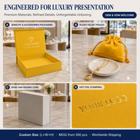 Boîte cadeau personnalisée jaune à charnière, style livre, en papier mat spécial, estampage à chaud, taille personnalisée, OEM ODM, accessoires de bijouterie
